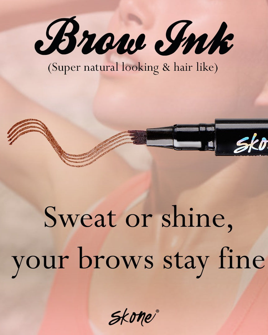 black hair brown eyebrows